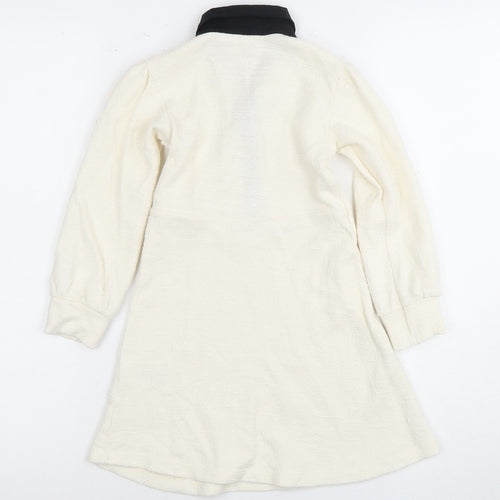 River Island Ivory Collar Shirt Dress Girls 3-4 Years