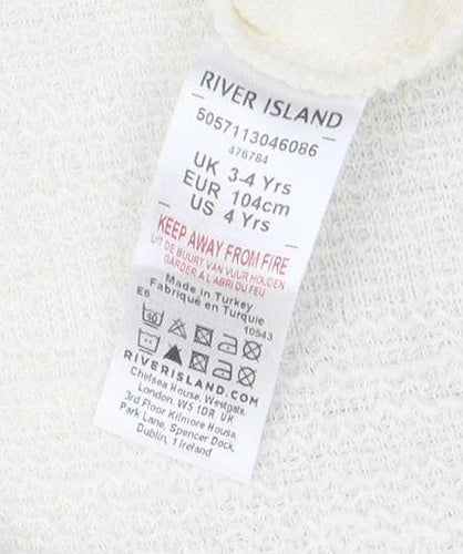 River Island Ivory Collar Shirt Dress Girls 3-4 Years