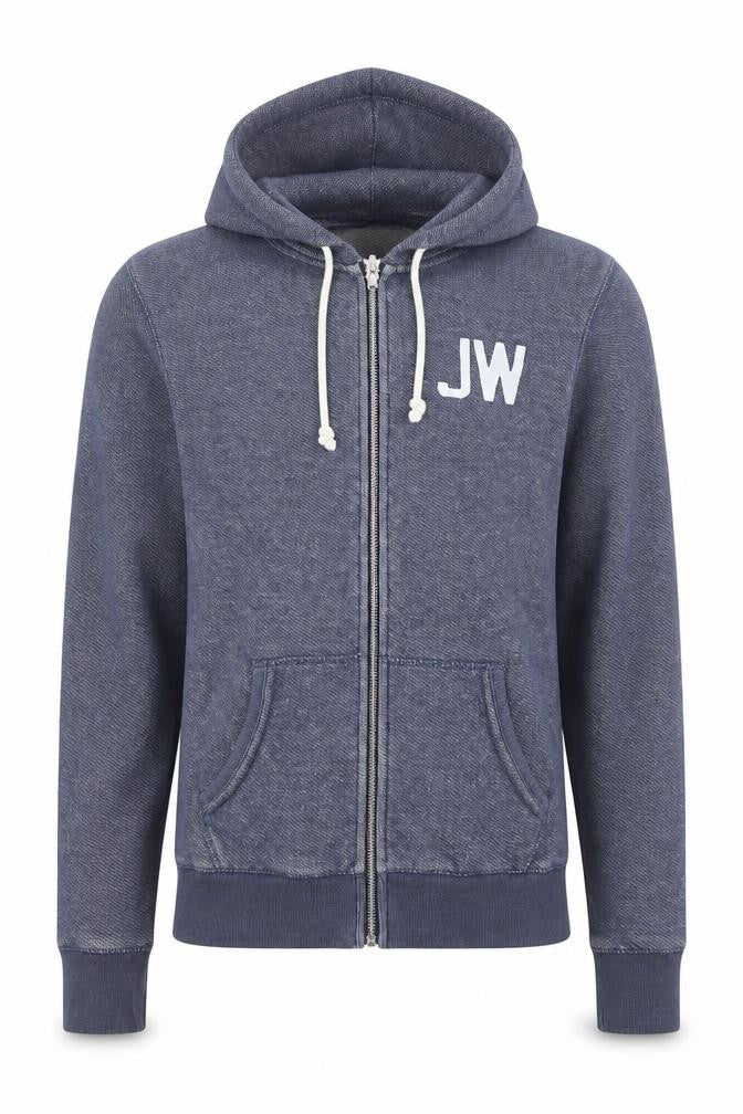 Front view of Jack Wills Men's Blue XS Full Zip Hoodie