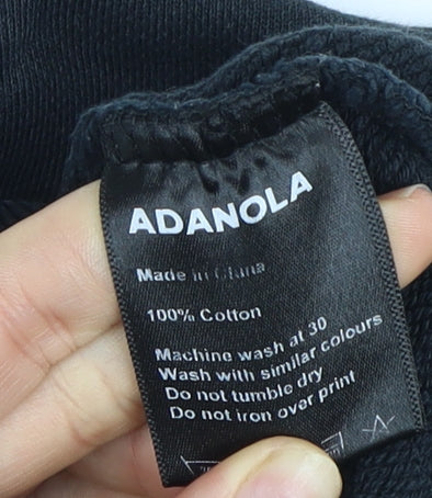 Adanola Unisex Black Pullover Sweatshirt S