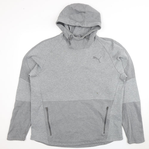 Puma Men's Grey 2XL Pullover Hoodie with Logo