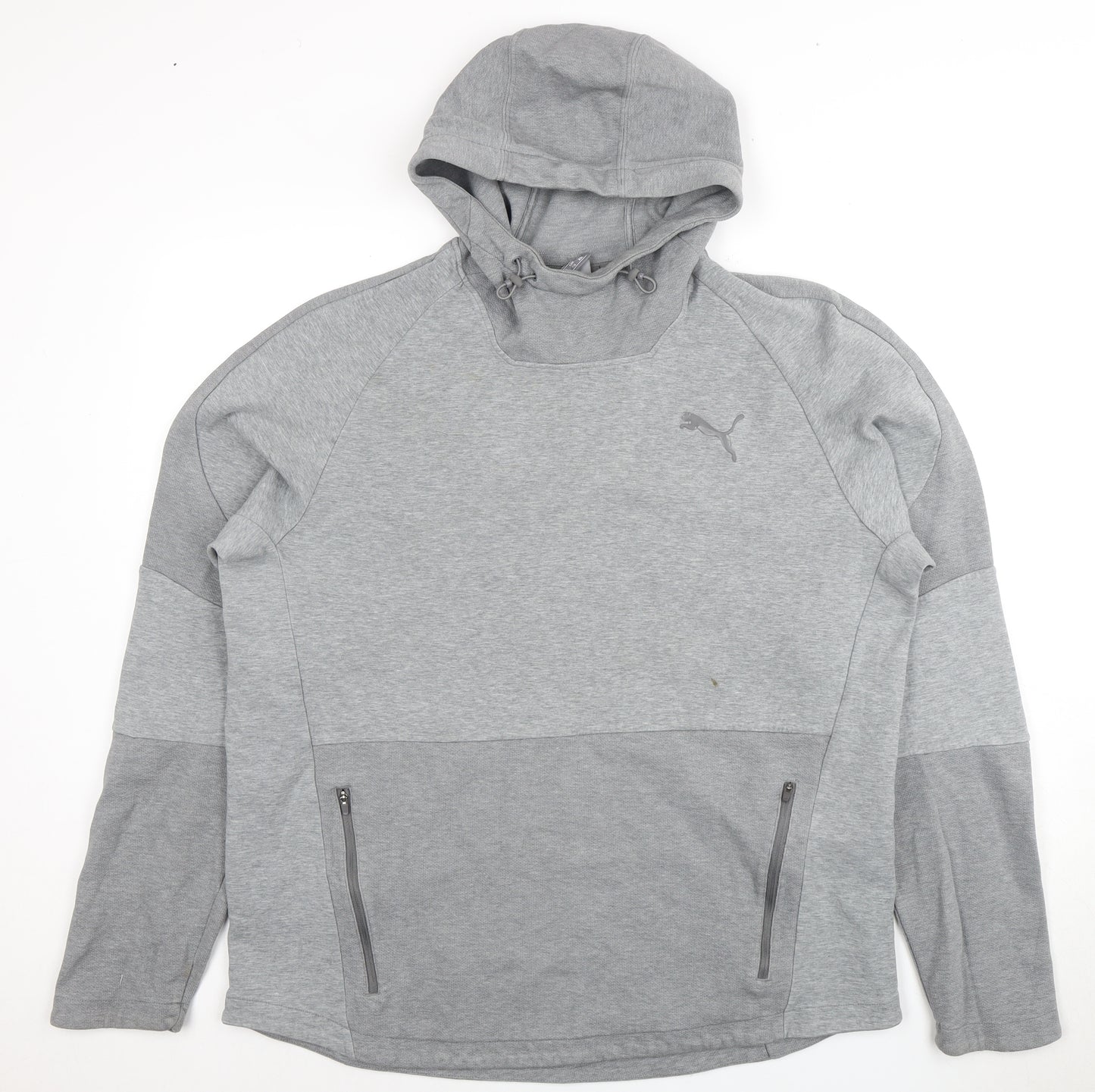 Puma Men's Grey 2XL Pullover Hoodie with Logo