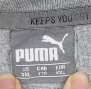Puma Men's Grey 2XL Pullover Hoodie with Logo