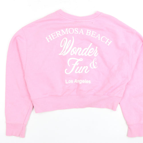 Zara Girls Pink Pullover Sweatshirt 11-12 Years Graphic Print