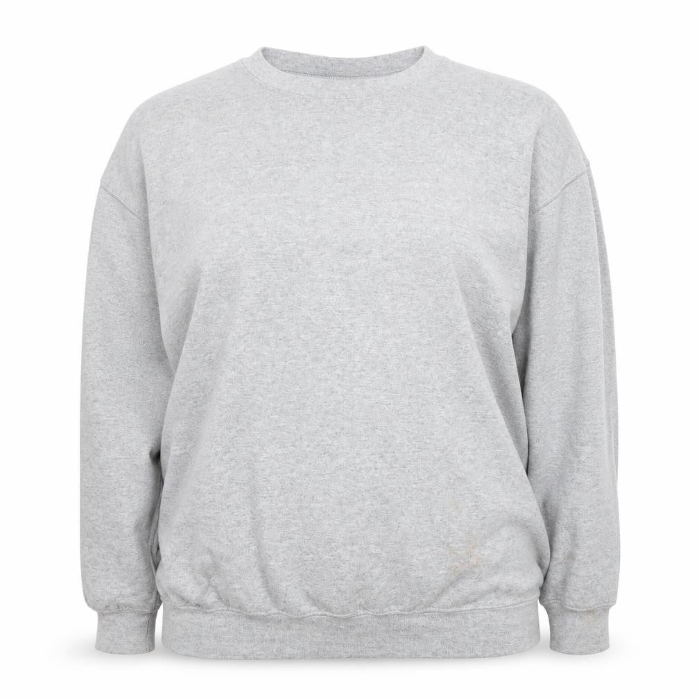 Front view of PRETTYLITTLETHING Grey unisex sweatshirt, size 18