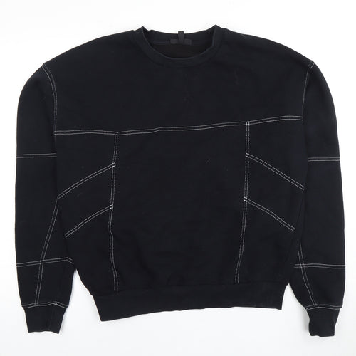 Topshop Women's Black Sweatshirt, Size UK 8, Casual Wear
