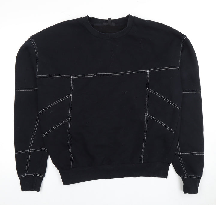 Topshop Women's Black Sweatshirt, Size UK 8, Casual Wear