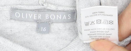 Oliver Bonas Women's Grey Hoodie, Size 18, Pullover