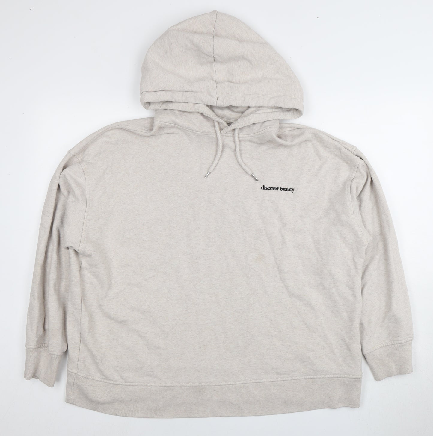 H&M x Helena Christensen Women's Beige Graphic Pullover Hoodie