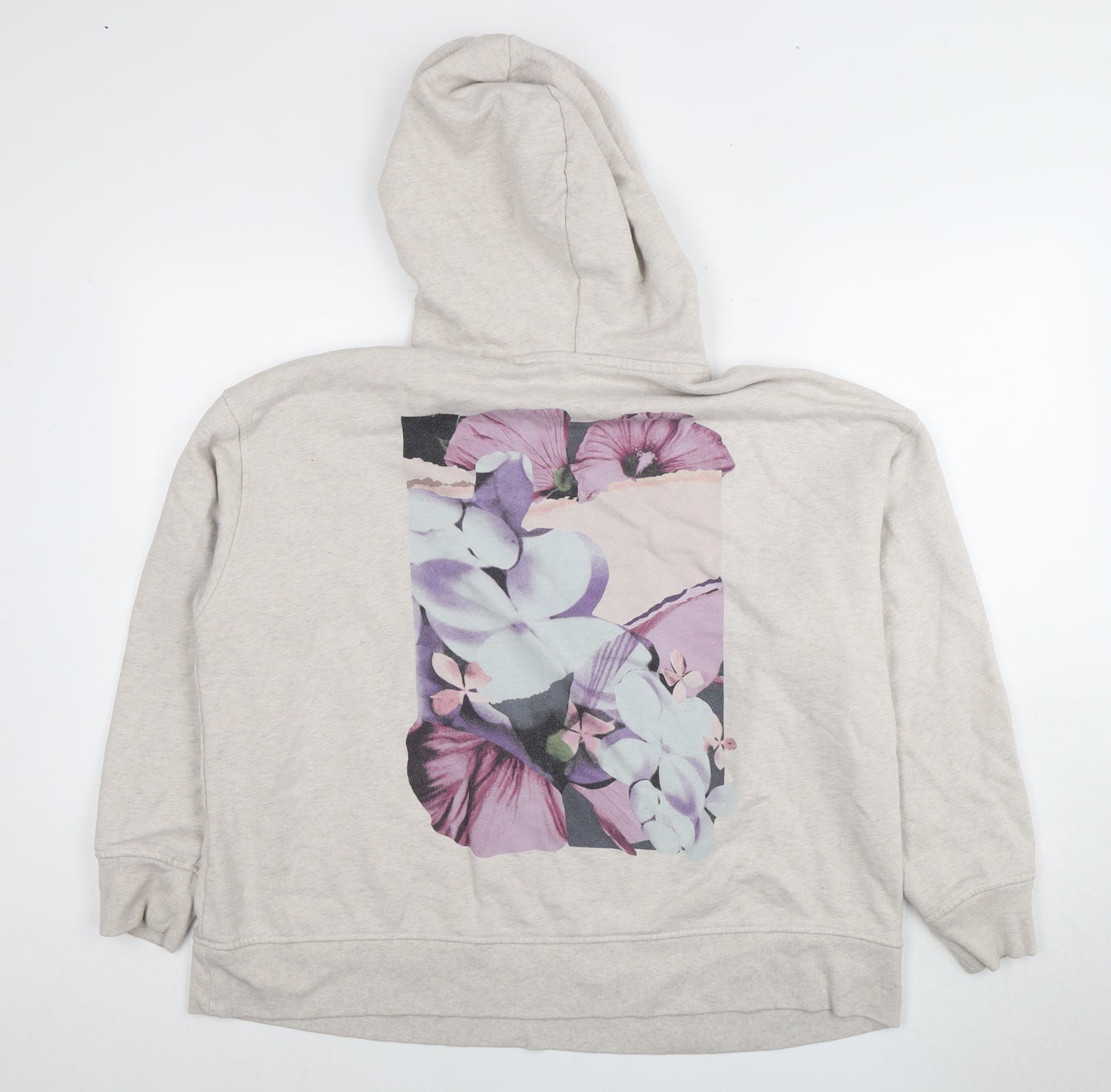 H&M x Helena Christensen Women's Beige Graphic Pullover Hoodie