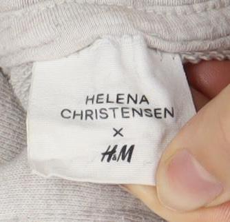 H&M x Helena Christensen Women's Beige Graphic Pullover Hoodie