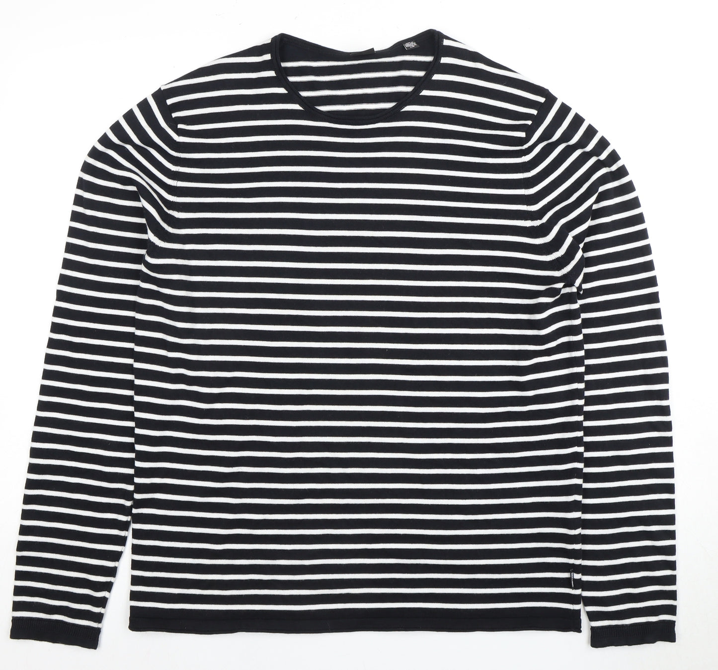 Only & Sons Unisex Black L Long Sleeve Striped Top