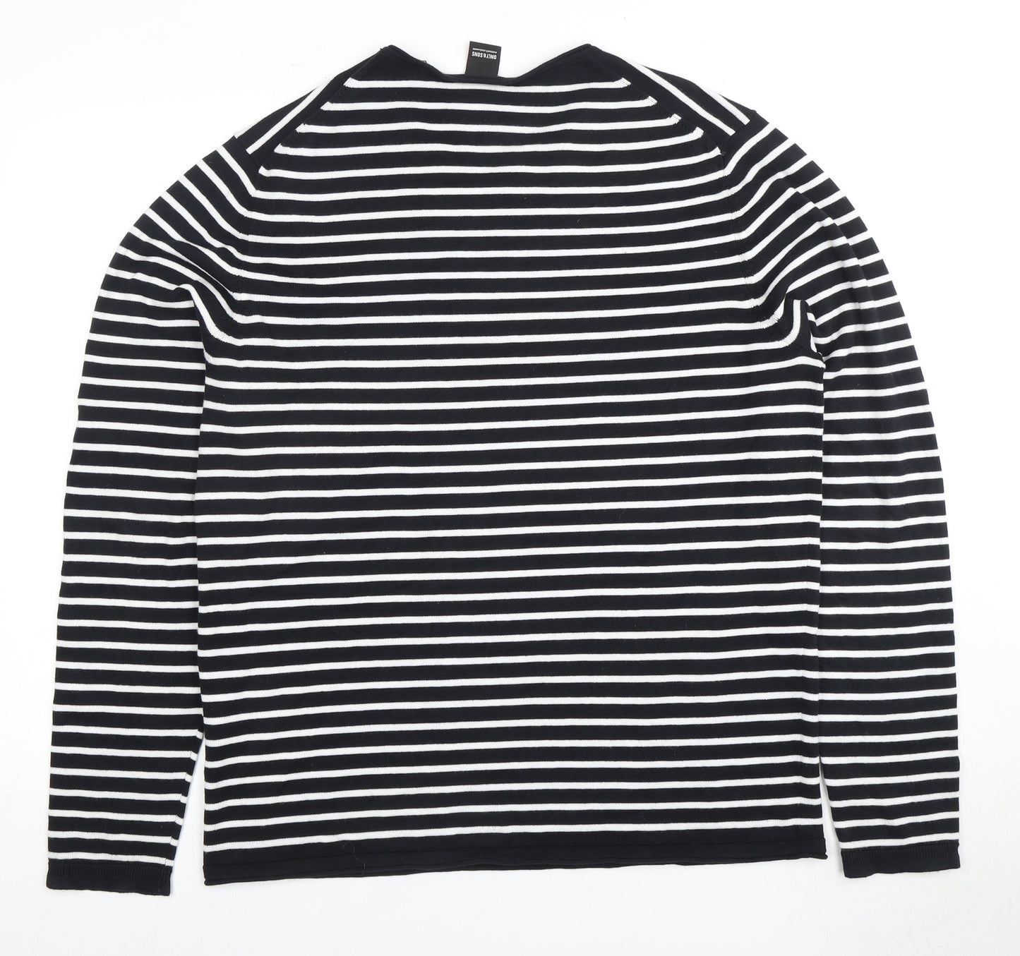 Only & Sons Unisex Black L Long Sleeve Striped Top