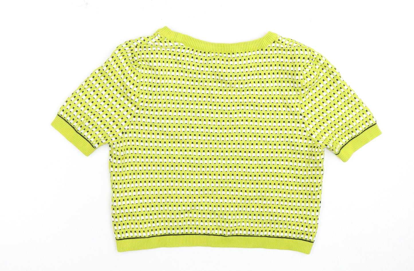 Topshop Women's Green Cropped Knit Top, UK 8
