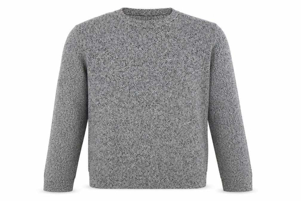 Front view of Topman Men's Grey Chunky-Knit jumper, L