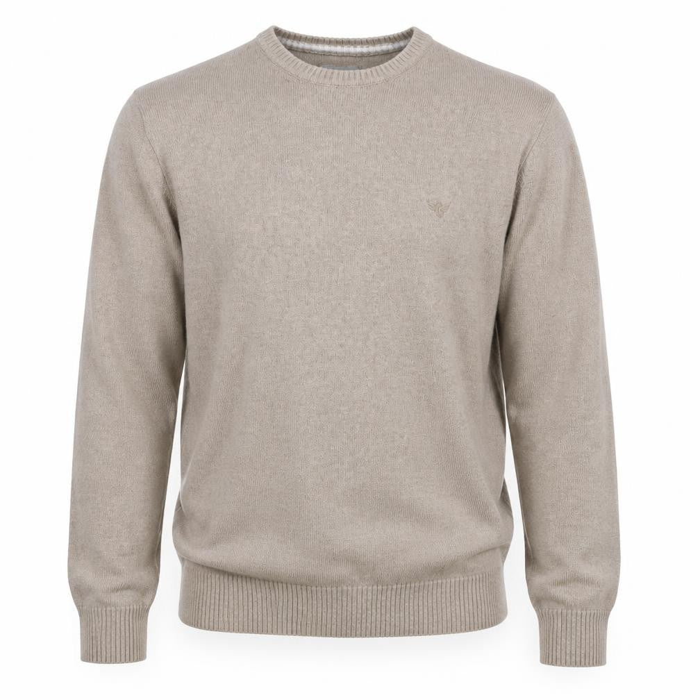 Front view of Morley Men's Beige Cotton jumper, size L