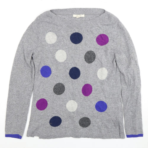 BonJour Women's Grey Polka Dot Wool Jumper Size 8