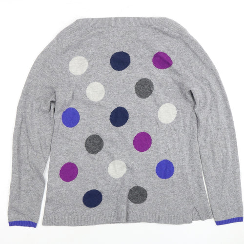 BonJour Women's Grey Polka Dot Wool Jumper Size 8