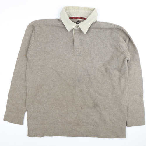 Marks and Spencer Beige Men's L Collared Pullover