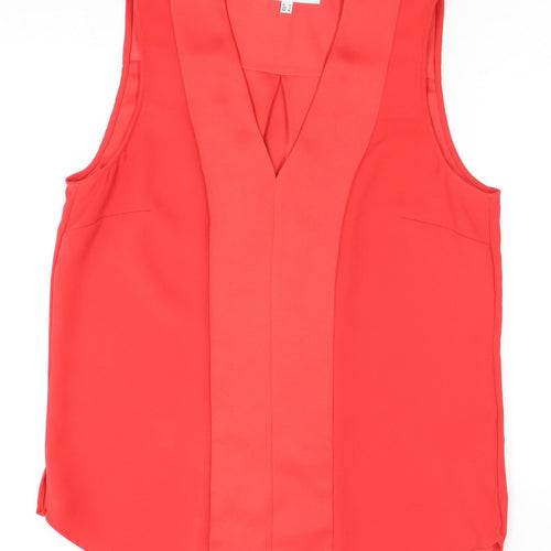 L.K. Bennett Women's Red Sleeveless Top, Size 12, Polyester