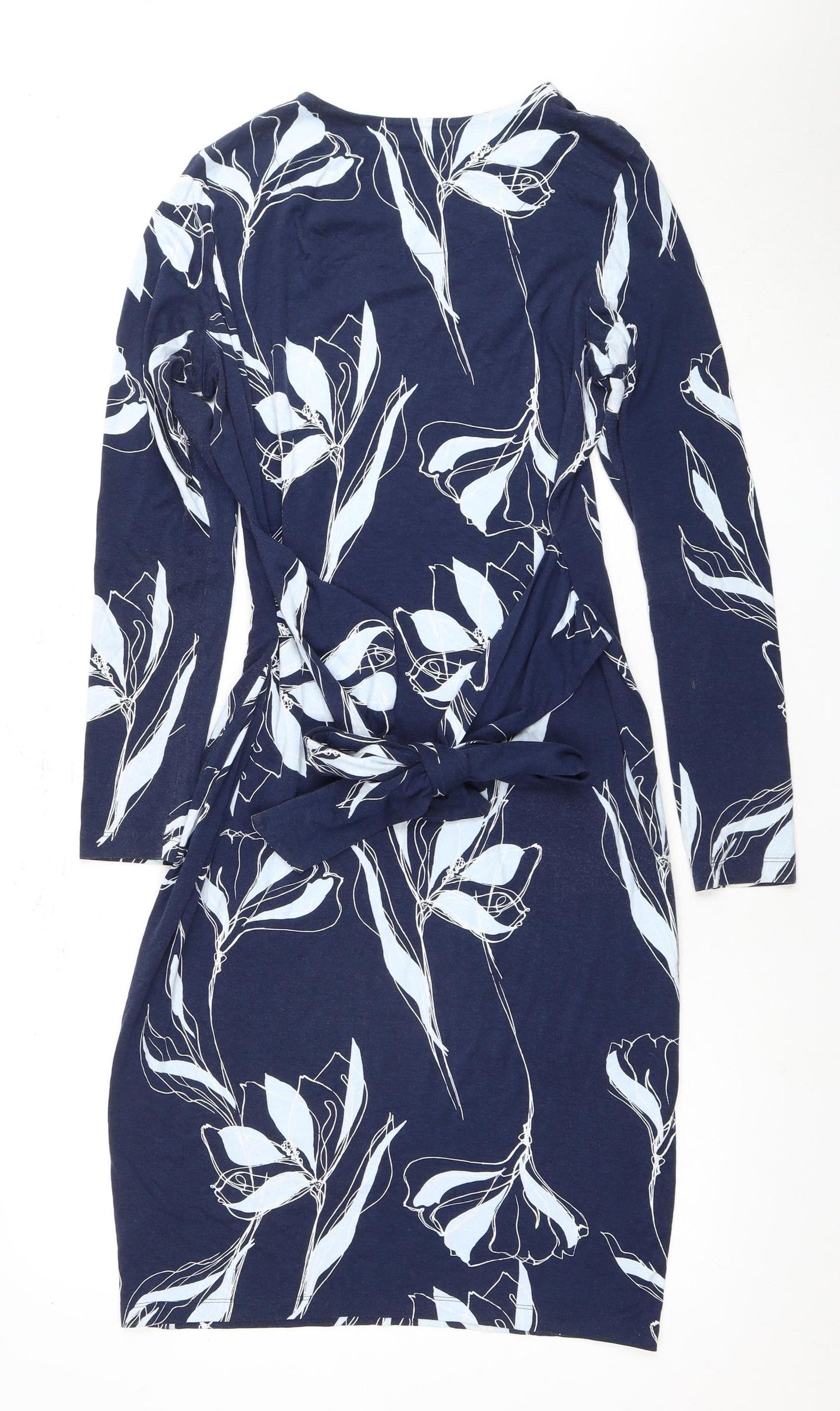 Marks and Spencer Women's Blue Floral Shift Dress - Size 12