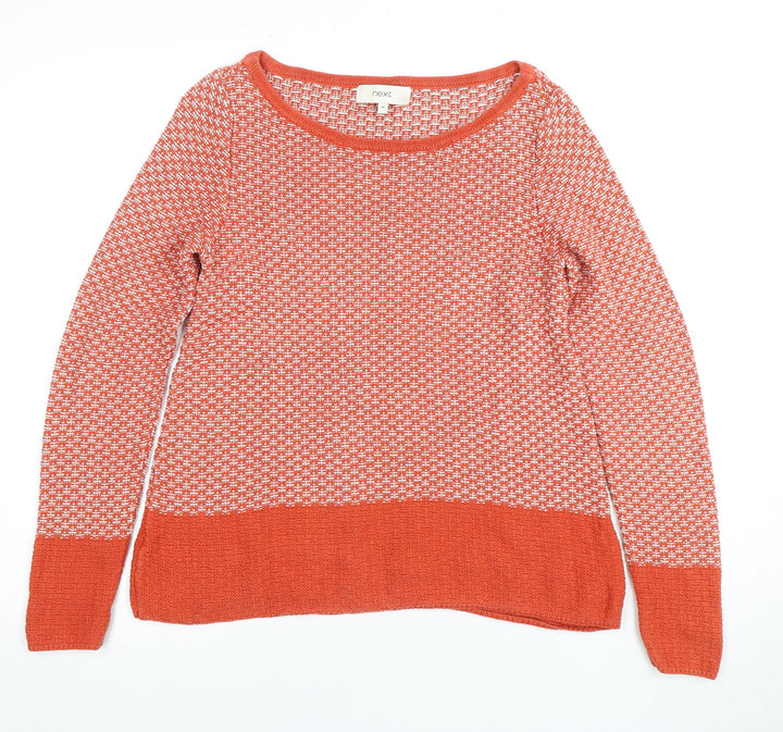 Next Women's Red Geometric Knit Jumper Size 10
