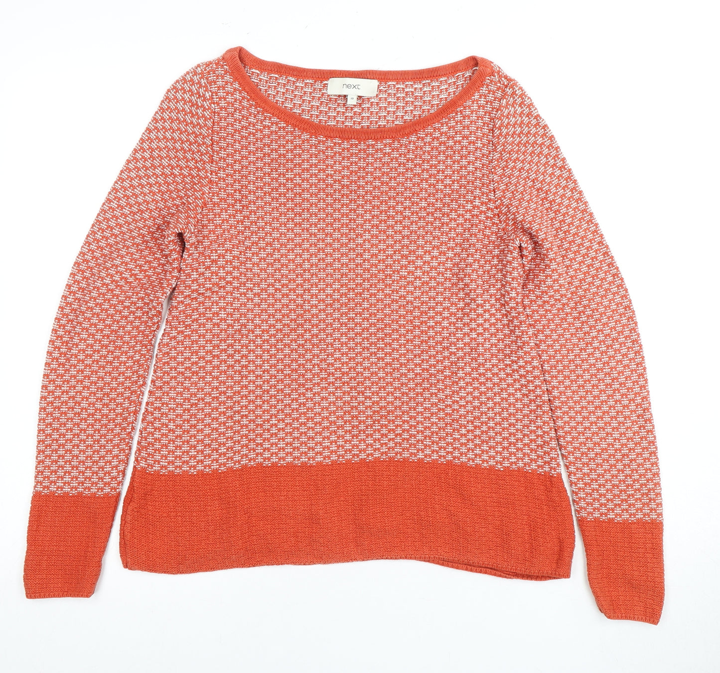 Next Women's Red Geometric Knit Jumper Size 10