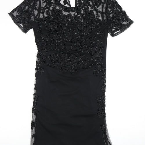 ASOS Women's Black Beaded Sheath Dress Size 10