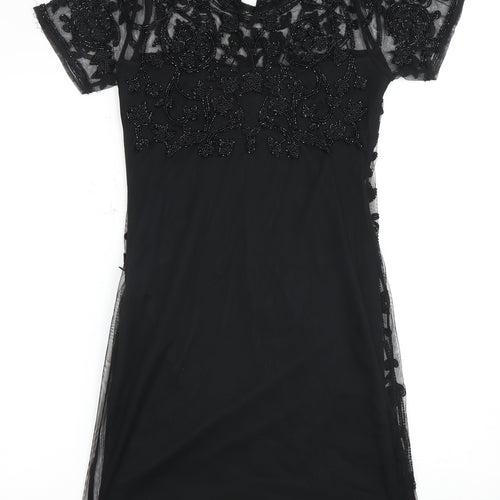 ASOS Women's Black Beaded Sheath Dress Size 10