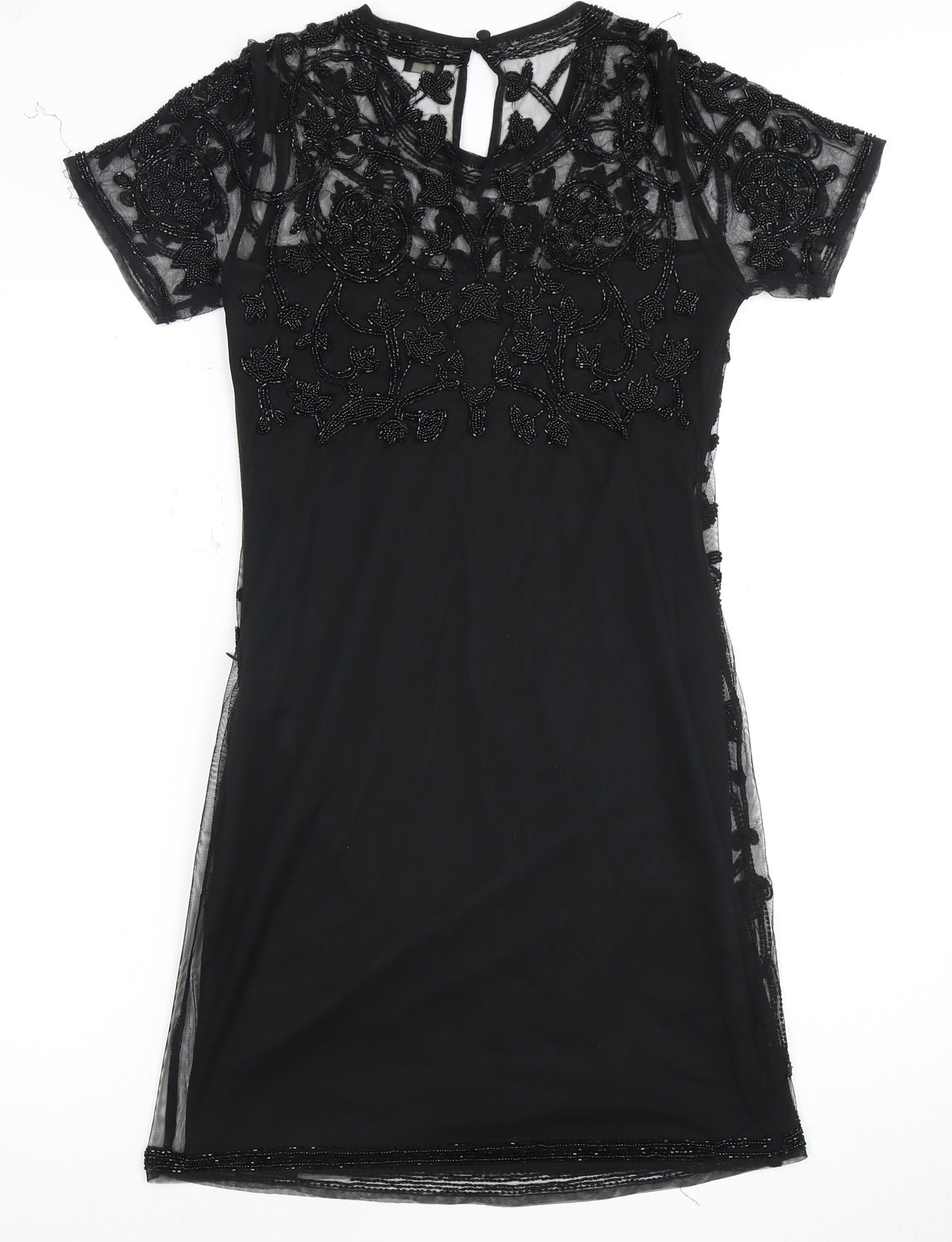 ASOS Women's Black Beaded Sheath Dress Size 10