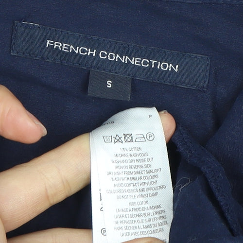 French Connection Women's Blue Crochet Blouse S