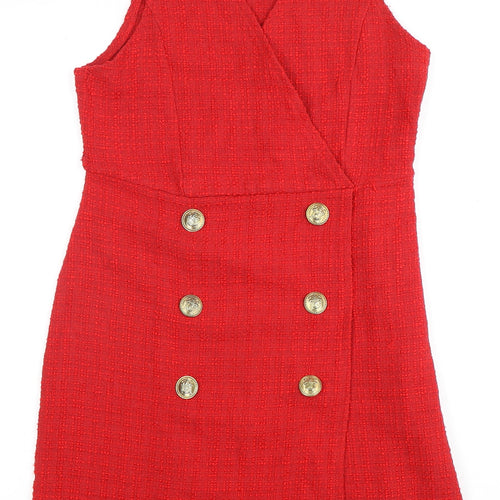 Select Women's Red Short Wrap Dress Size 12