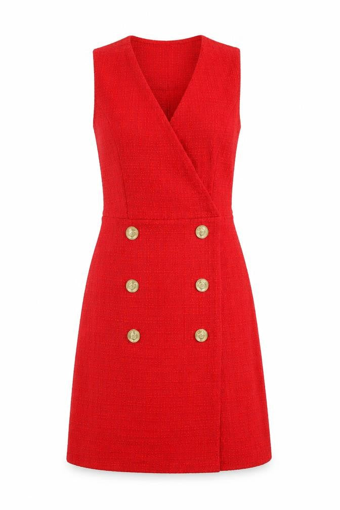 Front view of Select Women's Red Short Wrap Dress, size 12
