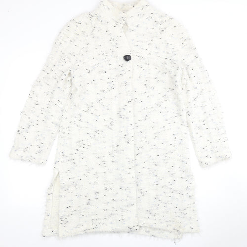 Emme Women's White Cardigan, Size 10, Polyamide/Wool Blend