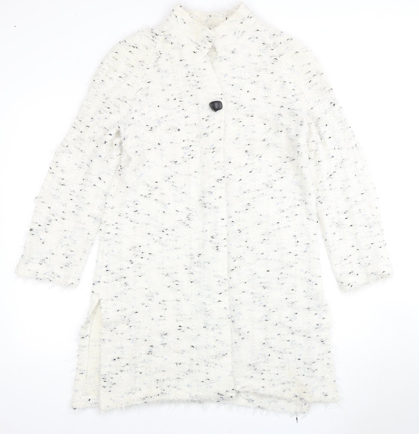 Emme Women's White Cardigan, Size 10, Polyamide/Wool Blend