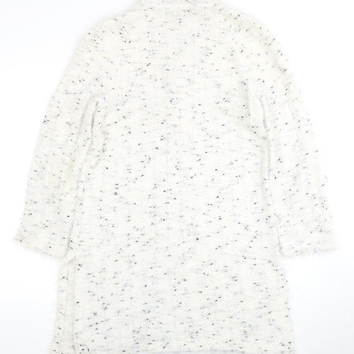 Emme Women's White Cardigan, Size 10, Polyamide/Wool Blend