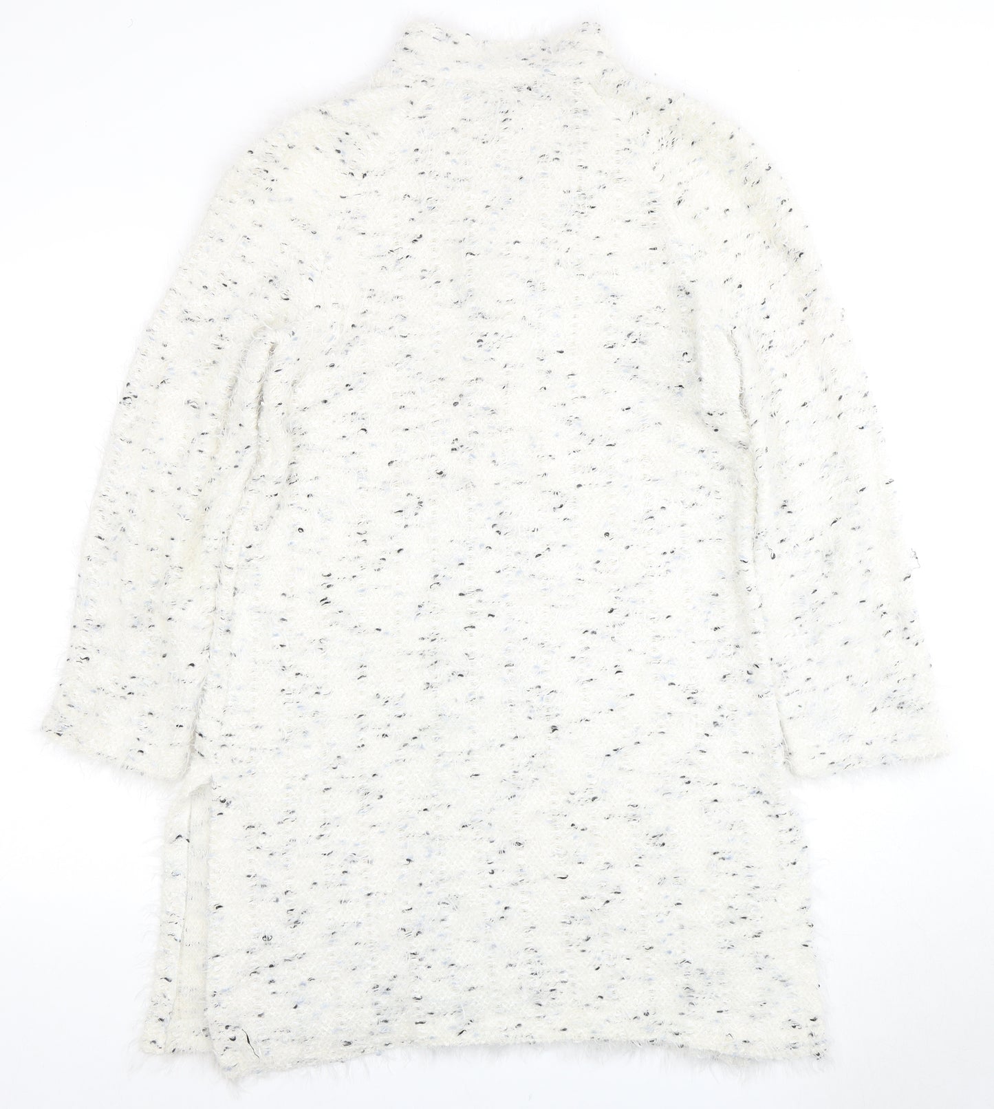 Emme Women's White Cardigan, Size 10, Polyamide/Wool Blend