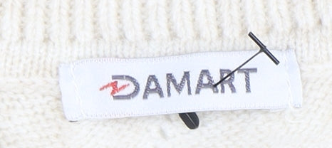 Damart Women's Beige Collared Button Jumper M