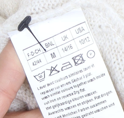 Damart Women's Beige Collared Button Jumper M