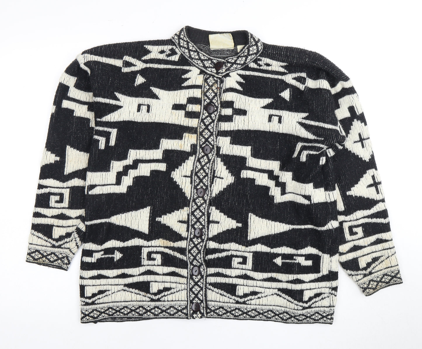 Midnight Blues Women's Black Cardigan Aztec S