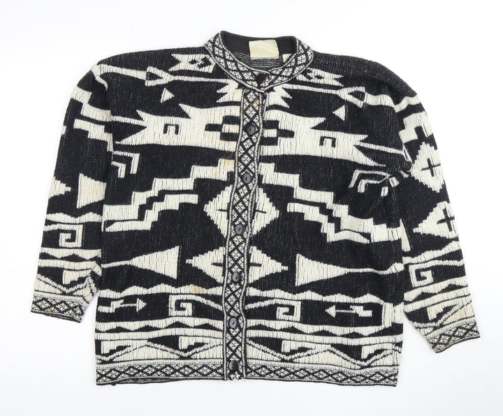 Midnight Blues Women's Black Cardigan Aztec S