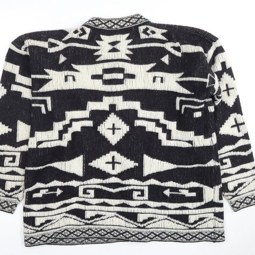 Midnight Blues Women's Black Cardigan Aztec S