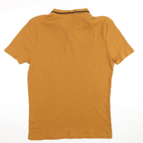 Topman Men's Brown Polo Shirt - Size L - Solid Knit Casual