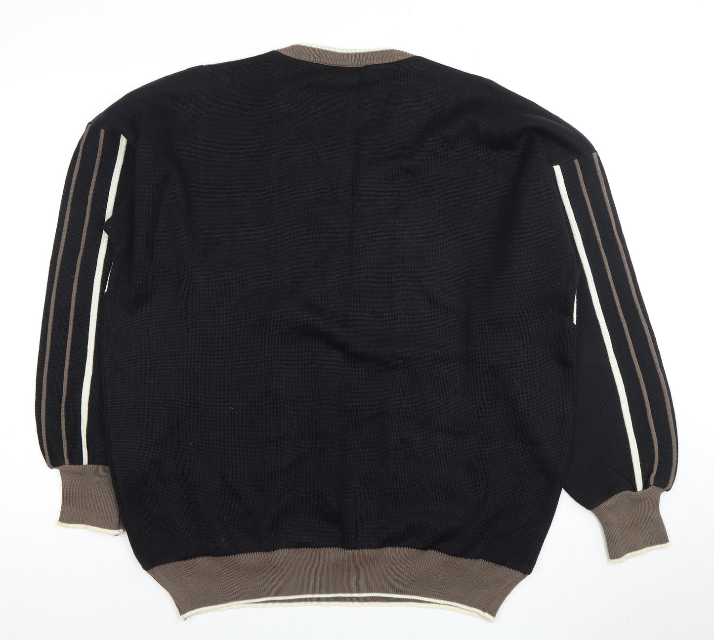 Gabicci Men's Black Knit Jumper 4XL V-Neck Pullover