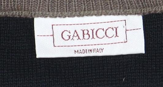 Gabicci Men's Black Knit Jumper 4XL V-Neck Pullover