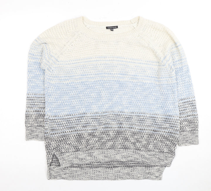 Warehouse Women's Multicoloured Knit Jumper Size 10