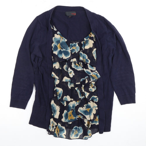Next Women's Blue Floral Long Sleeve Tunic Blouse