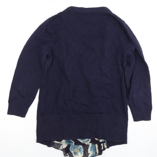 Next Women's Blue Floral Long Sleeve Tunic Blouse