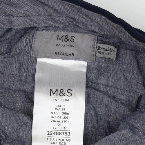 Marks and Spencer Men's Blue Corduroy Trousers 36R