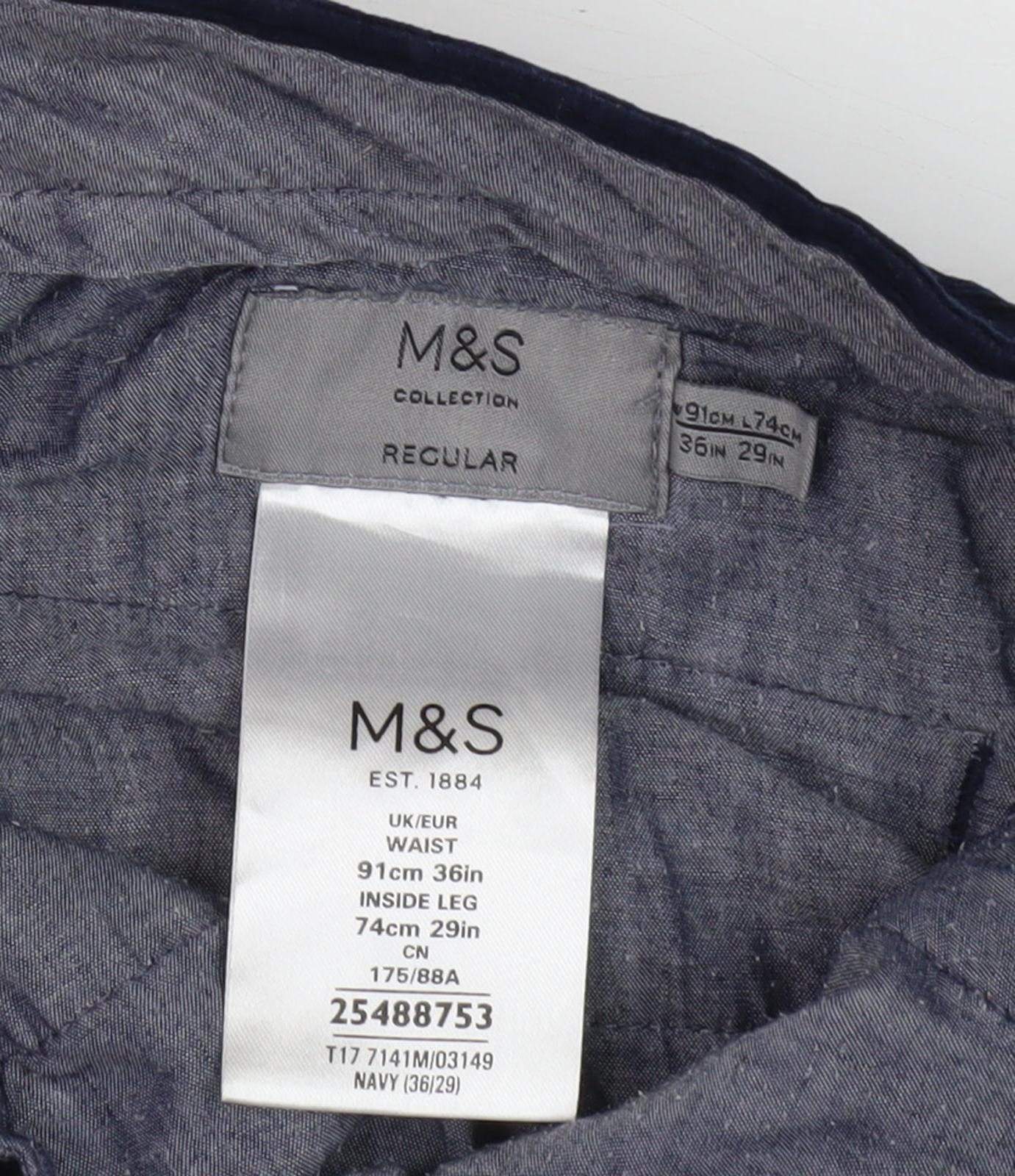 Marks and Spencer Men's Blue Corduroy Trousers 36R